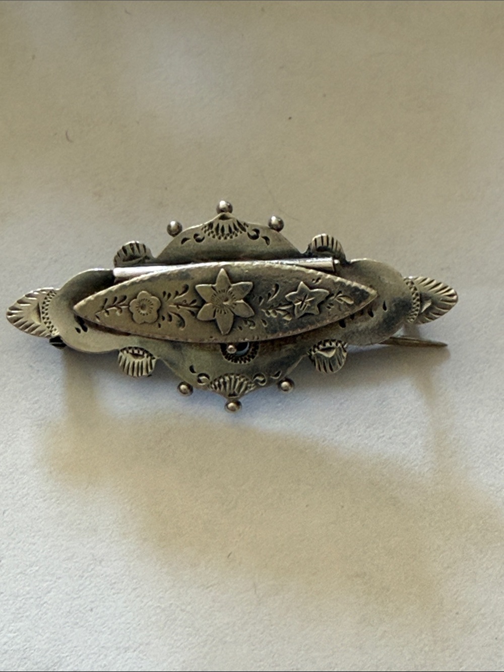 Antique Sterling Silver Victorian Locket Brooch 1898 “ADA” Sweetheart Jewelry